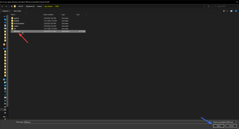 Select GTA Folder